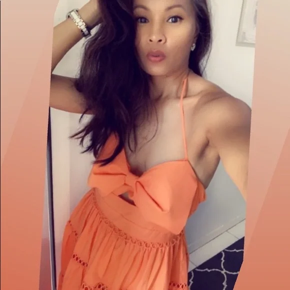 Coral orange dress - Picture 3 of 10